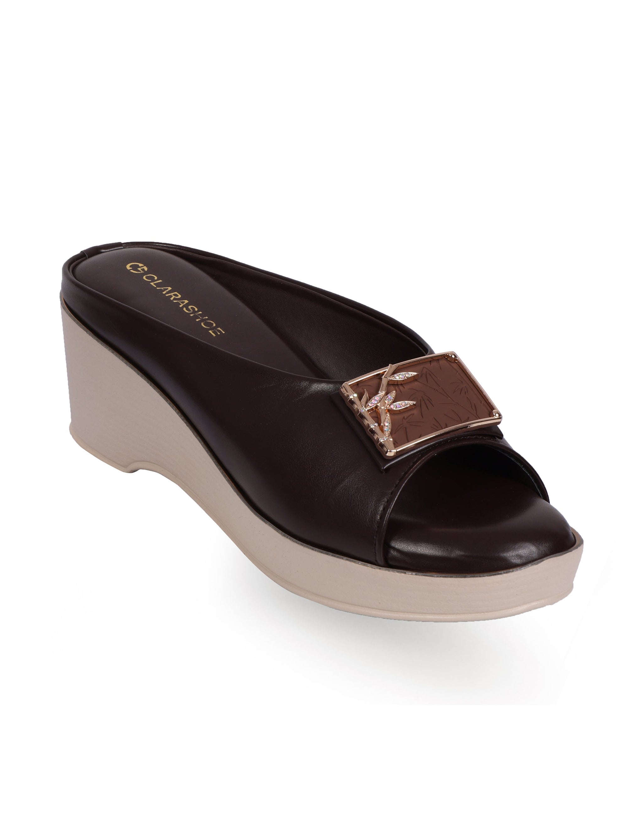 Bamboo Buckle Wedges Clarashoe