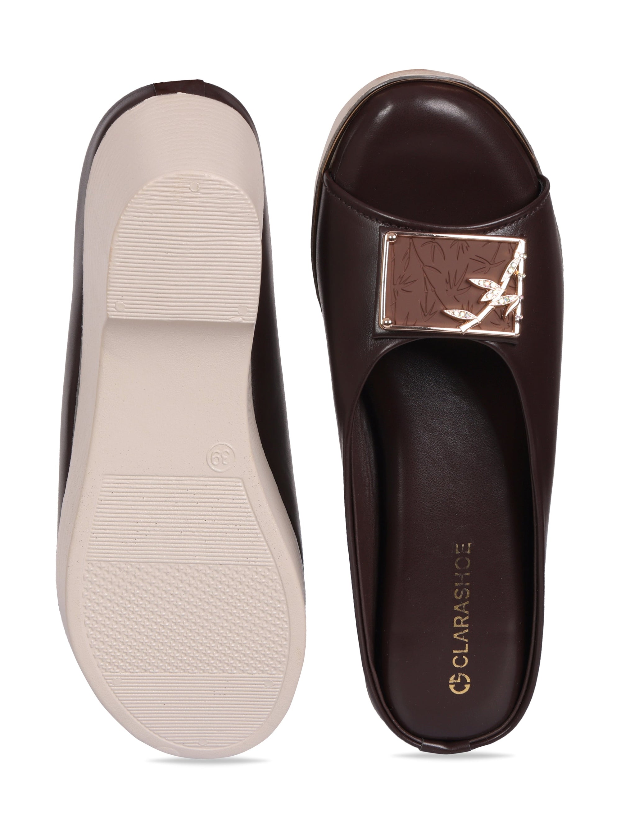 Bamboo Buckle Wedges Clarashoe