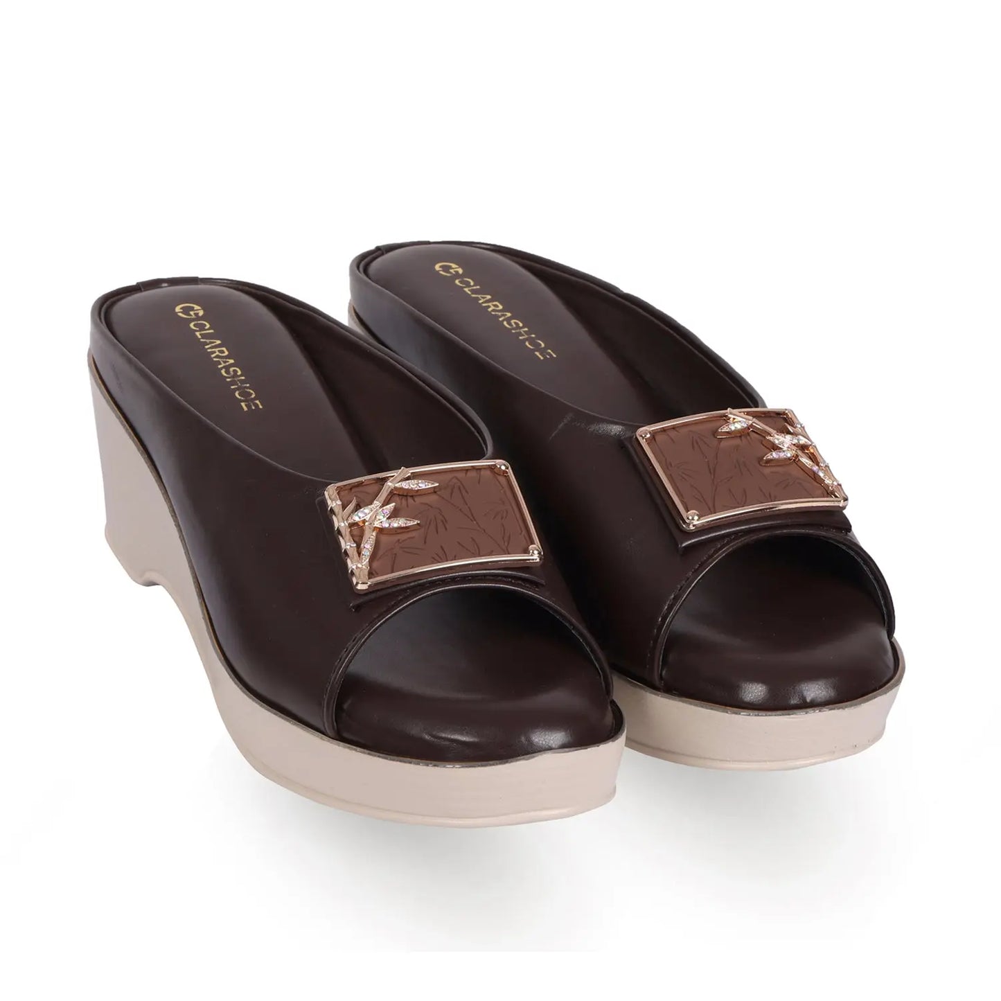 Bamboo Buckle Wedges Clarashoe