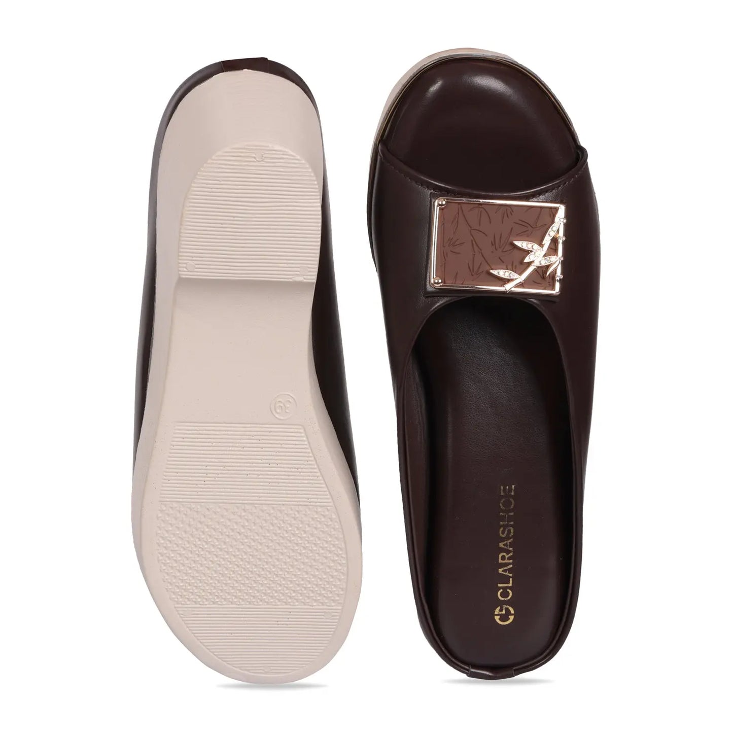 Bamboo Buckle Wedges Clarashoe
