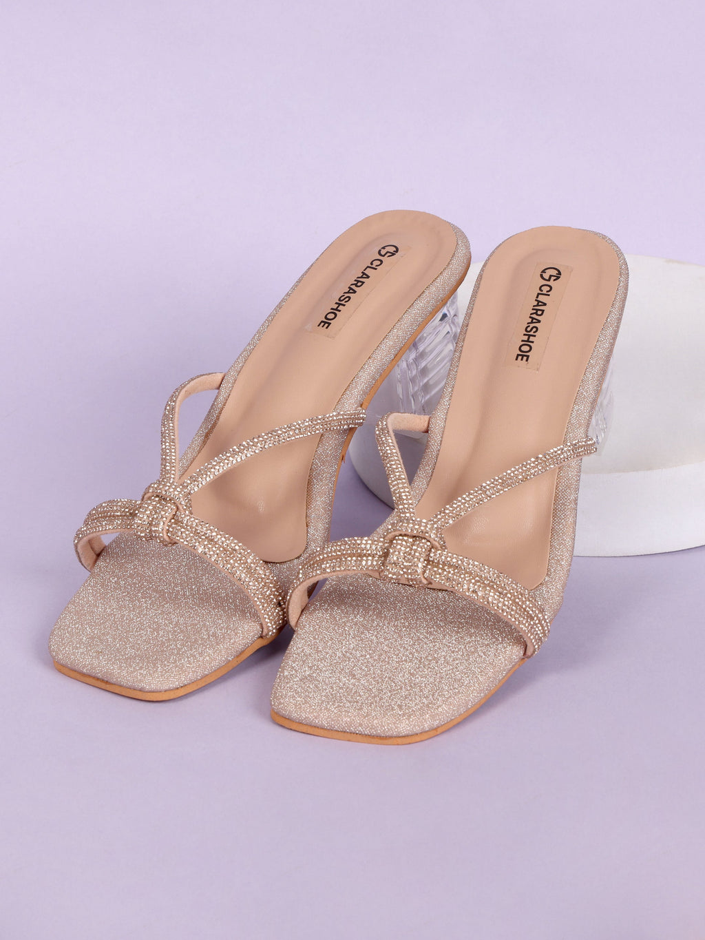 Shimmer Bow Heels Clarashoe