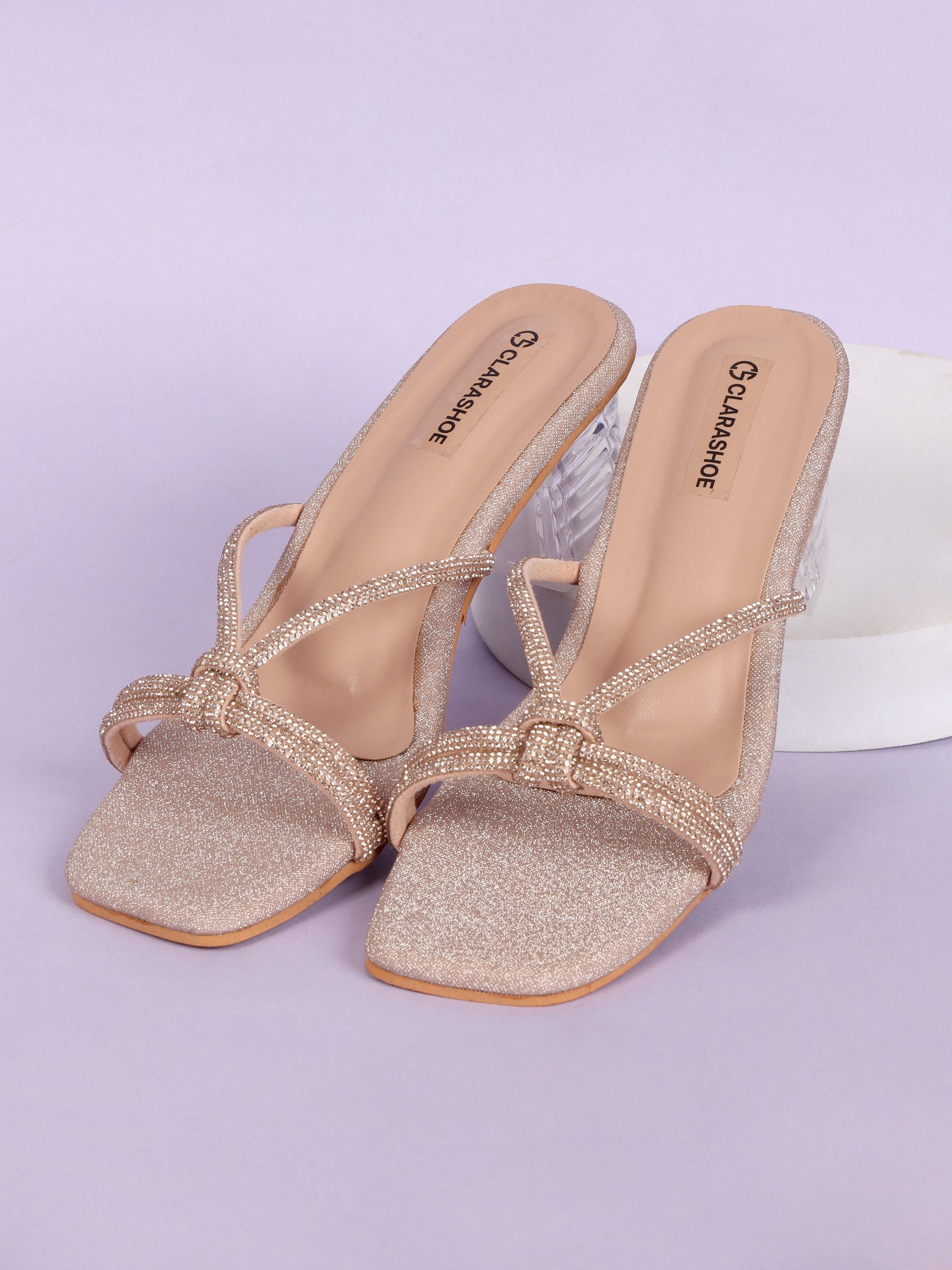 Shimmer Bow Heels Clarashoe