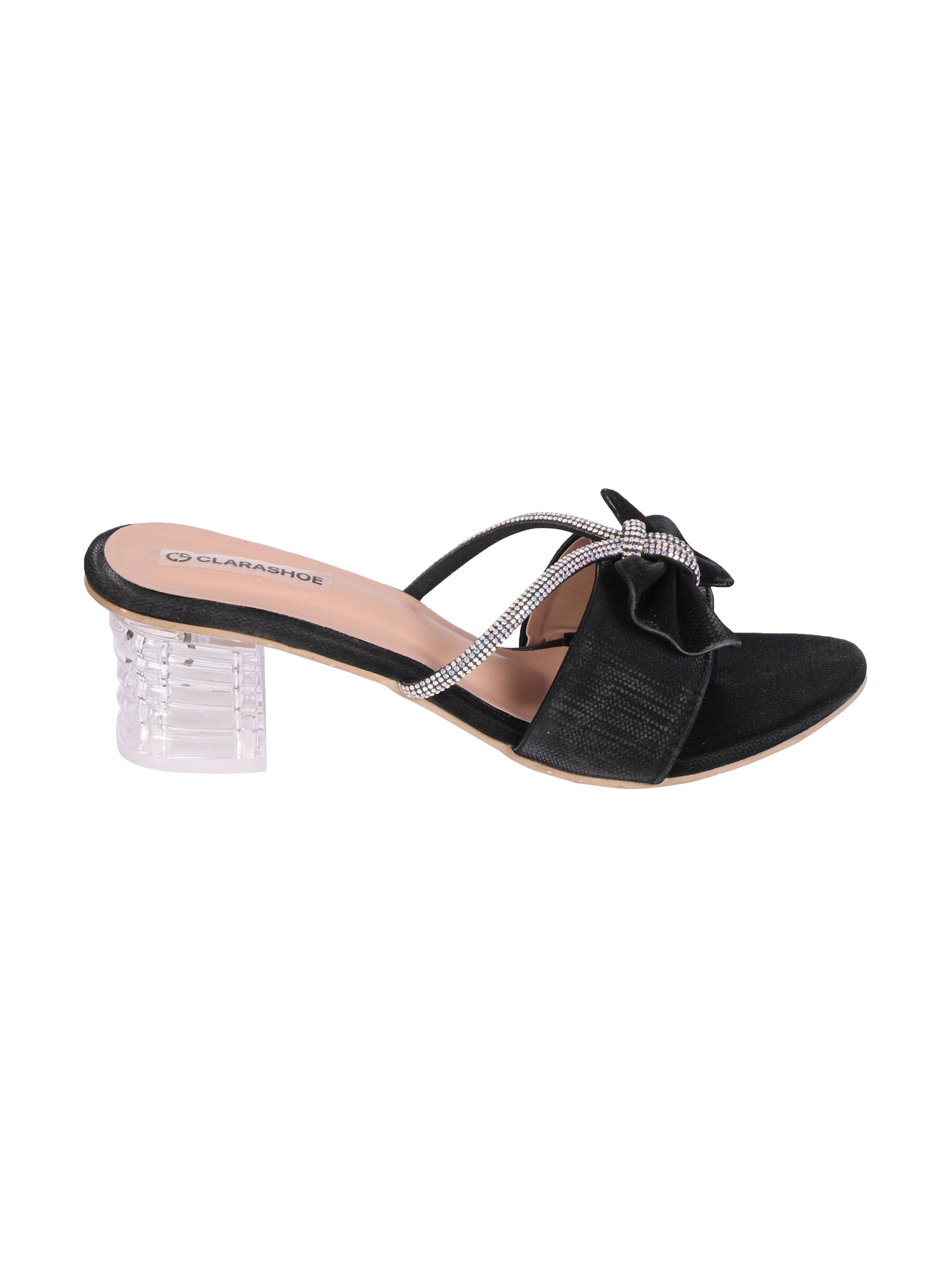 Rhinestone Bow Strap Sandal Clarashoe