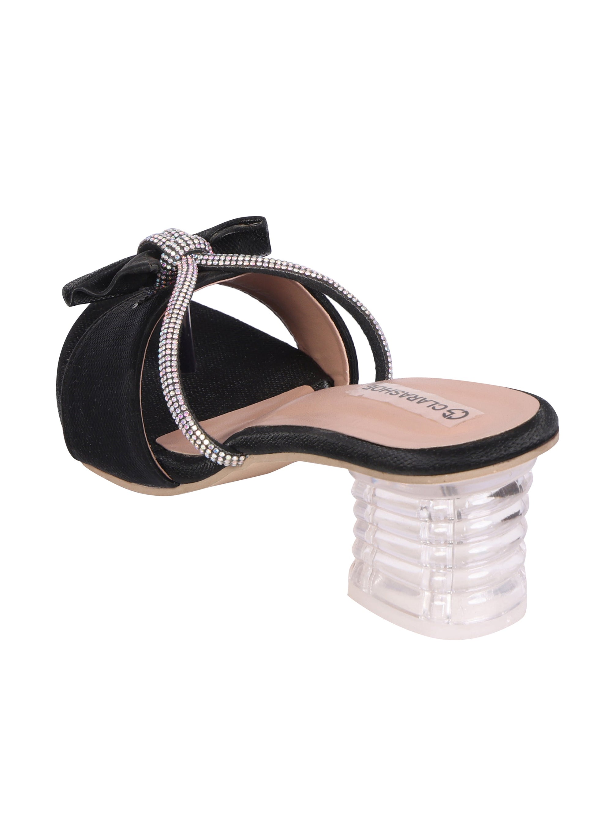 Rhinestone Bow Strap Sandal Clarashoe