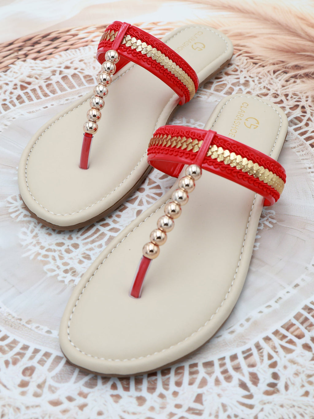 Festive Flat Sandal Clarashoe