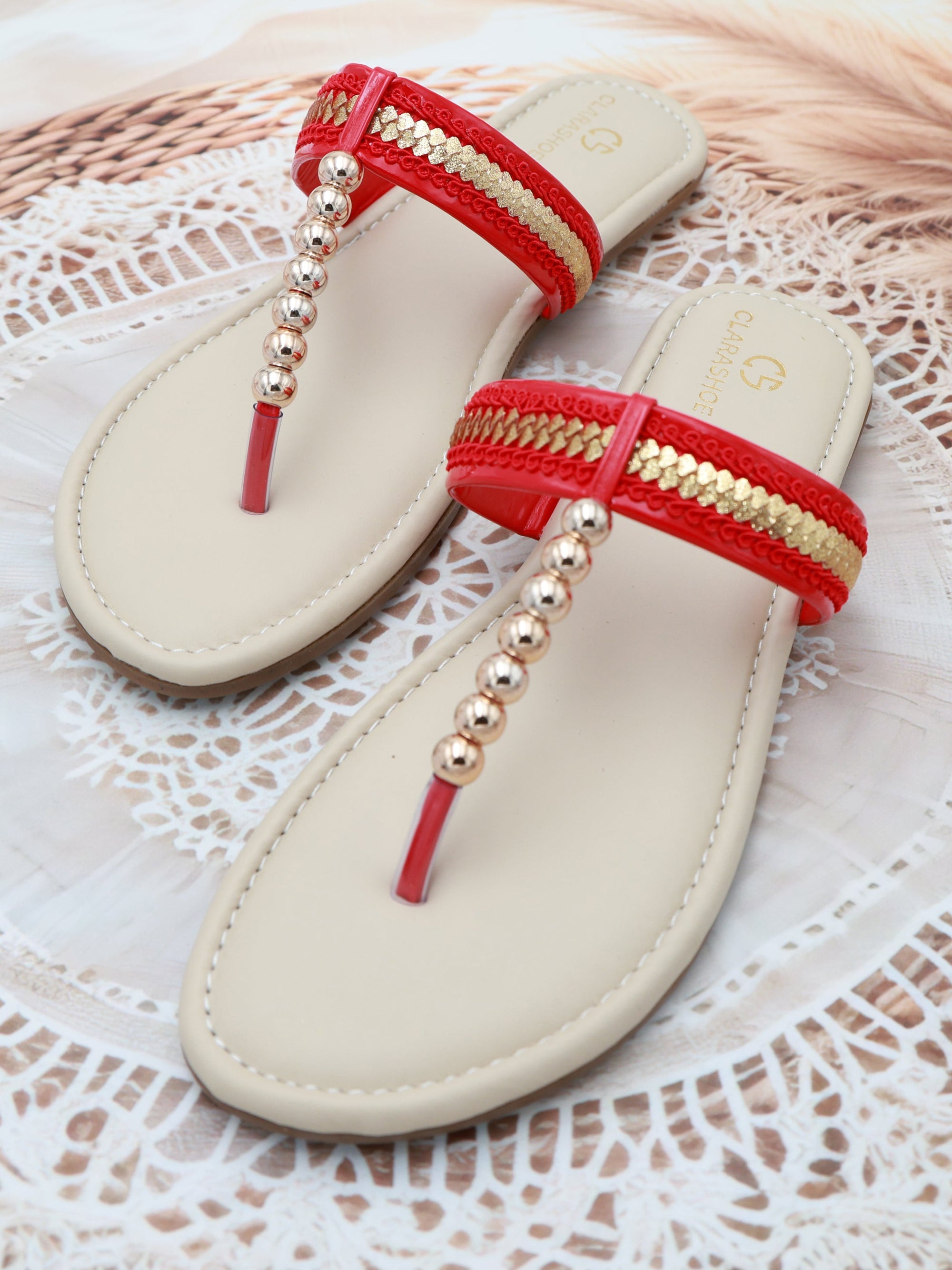 Festive Flat Sandal Clarashoe