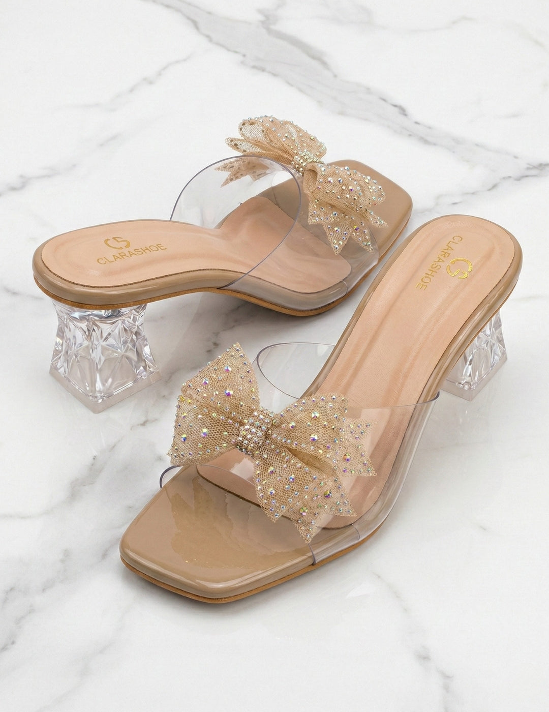 Crystal Bow Heels Clarashoe