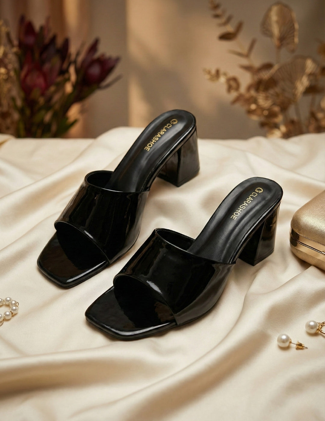 Square Toe Slip-On Heels for Women Clarashoe