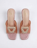 Glitter Crystal Block Heel Sandals Clarashoe