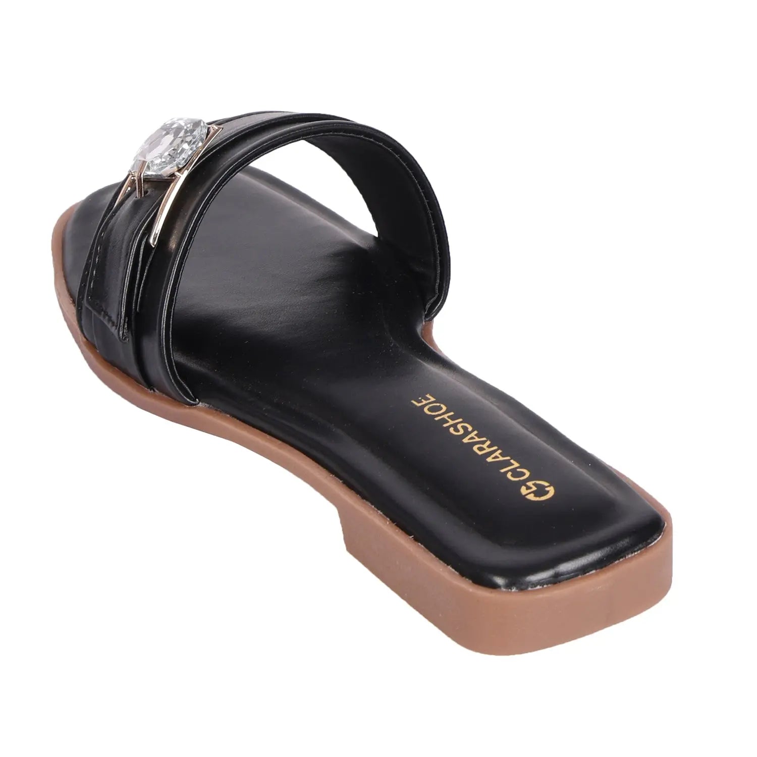 Stylish Sliders for Women - Gem Buckle Flats – Clarashoe