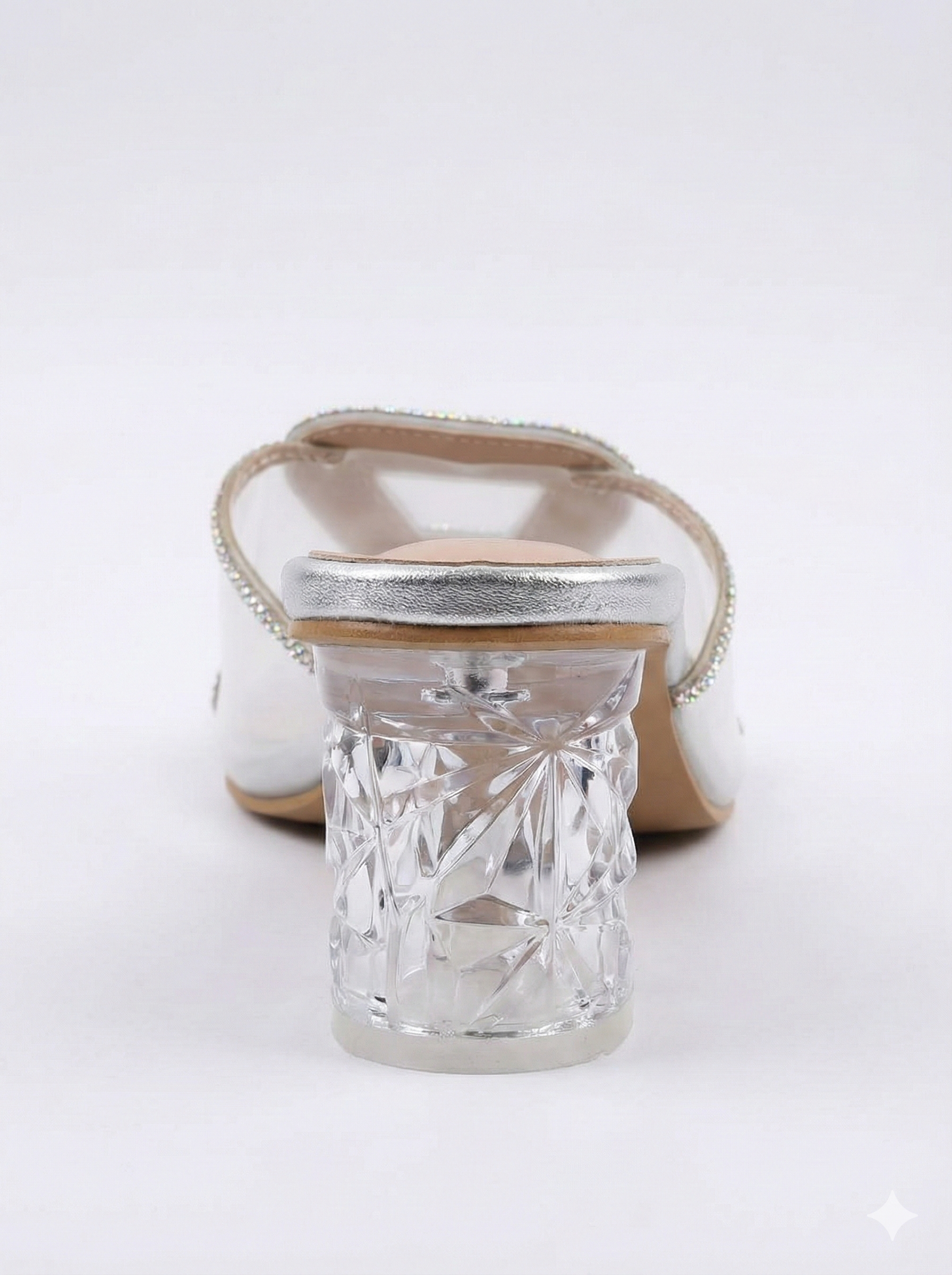 Glitter Crystal Block Heel Sandals Clarashoe