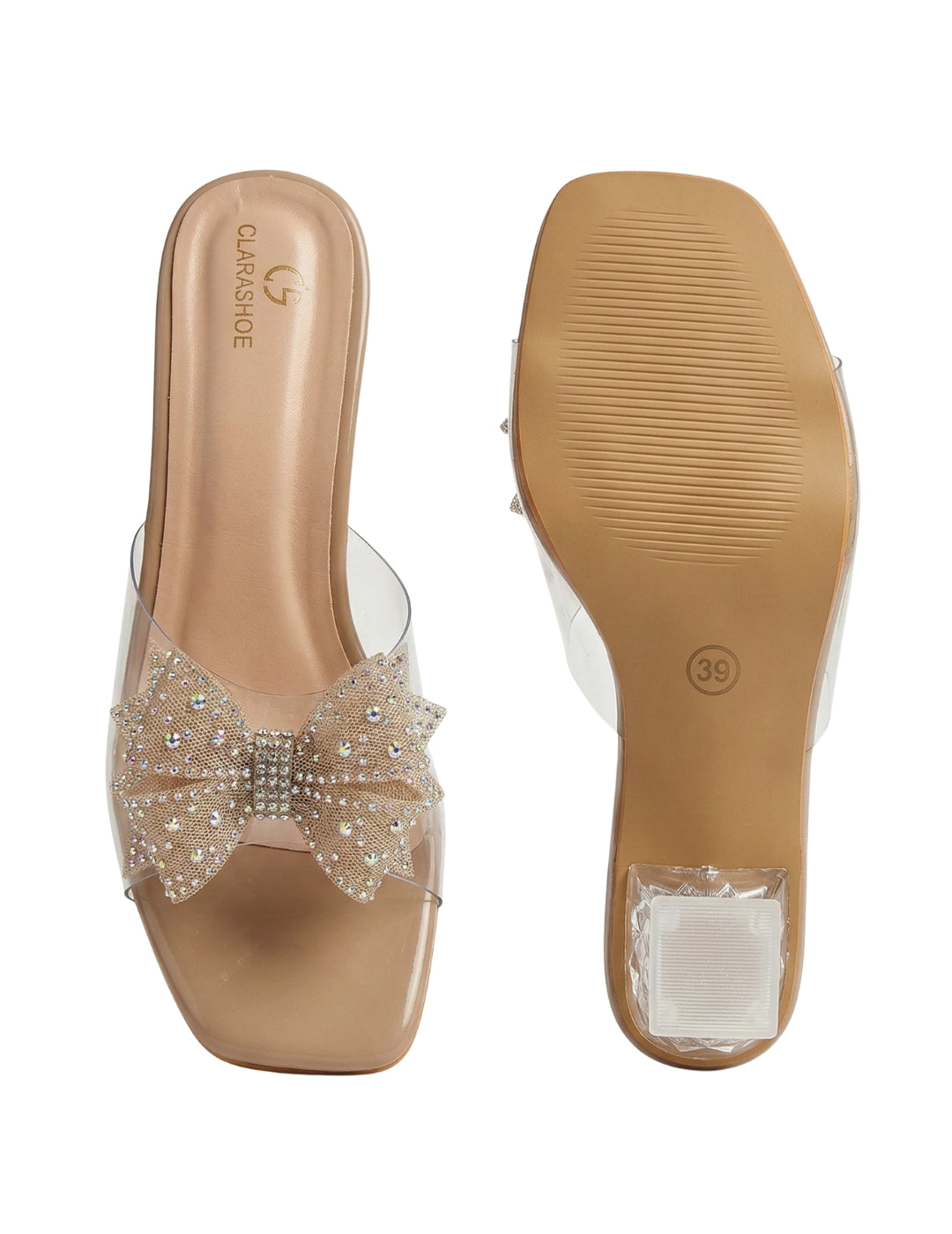 Crystal Bow Heels Clarashoe