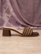 Rhinestone Knot Block Heel Mules Clarashoe